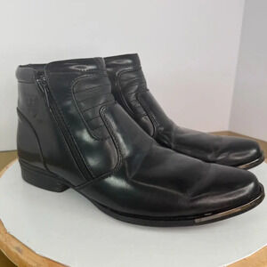 Eagle Hunter Malaysia Handmade Black Leather‎ Ankle Boots Mens Size 6 Moto